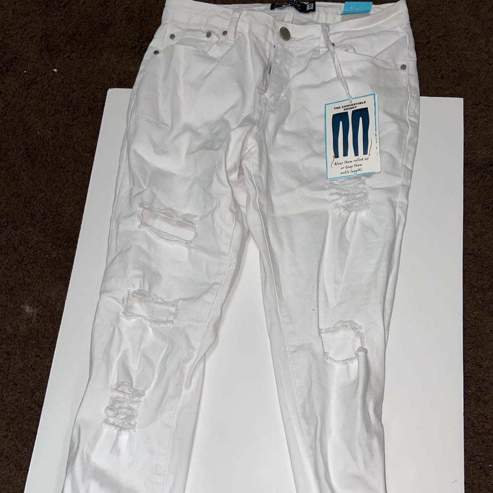 White ripped skinny jeans